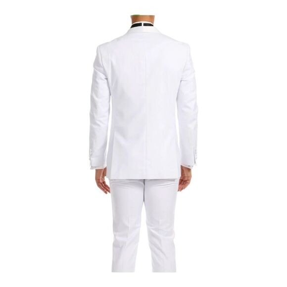 FERRECCI MEN'S RENO WHITE SLIM FIT SHAWL LAPEL 2 PIECE TUXEDO. RENO - Picture 6 of 11